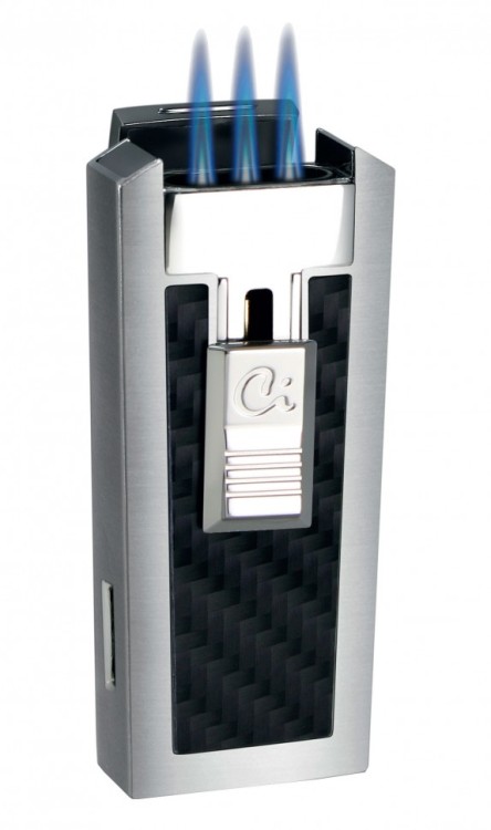 Зажигалка Caseti сигарная, турбо (тройное пламя), карбон