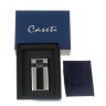 Зажигалка Caseti турбо, тонкая, серебристая