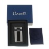 Зажигалка Caseti турбо, тонкая, серебристая
