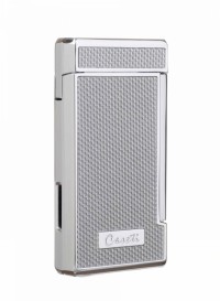 Зажигалка Caseti сигарная турбо (двойное пламя), серебристый карбон