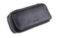 Сумка Ser Jacopo для 2 трубок и табака, натуральная кожа Наппа, подарочная упаковка