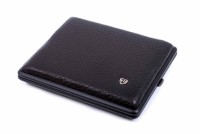 Портсигар Stoll на 26 сигарет, натуральная кожа, Черный олень