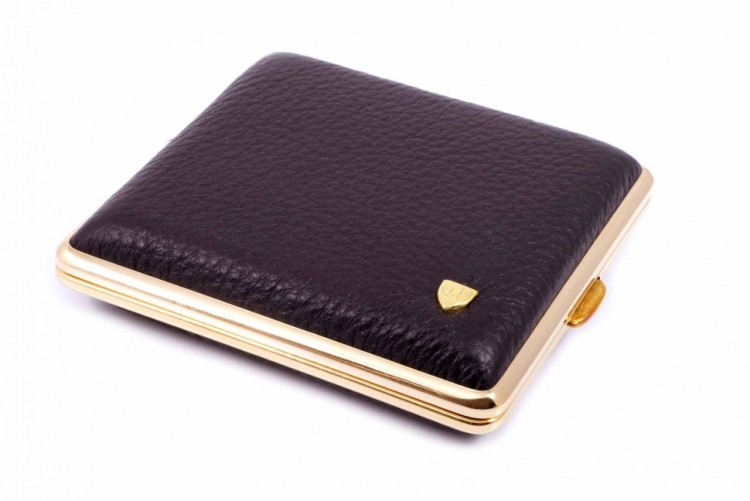 Портсигар Stoll на 18 сигарет, натуральная кожа, Коричневый олень