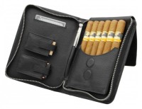 Сигарная сумка Аdorini Cigar Bag Real Leather Black Yarn натуральная кожа,черная строчка,11394