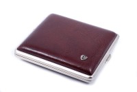 Портсигар Stoll на 18 сигарет, натуральная кожа, Бургунди