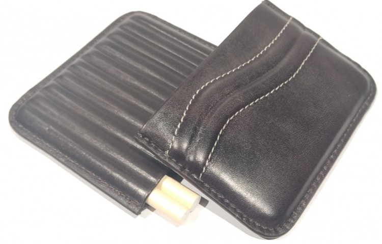Футляр для 10 сигарилл коричневый, натуральная кожа