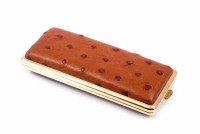 Портсигар Stoll на 14 сигарет, натуральная кожа, Страус