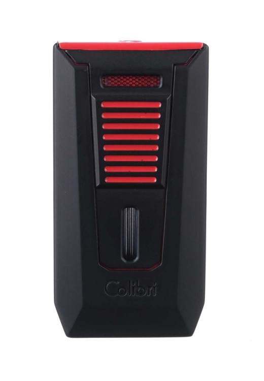 Зажигалка сигарная Colibri Slide (двойное пламя), черно-красная