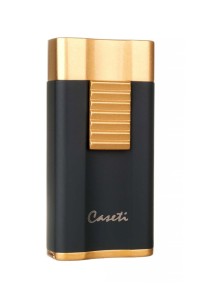 Зажигалка Caseti сигарная, турбо, черно-золотистая