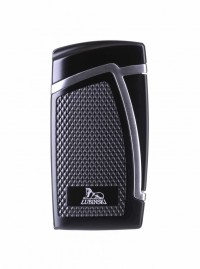 Зажигалка Lubinski "Дрэгон" турбо, двойное пламя, черно-серебристая