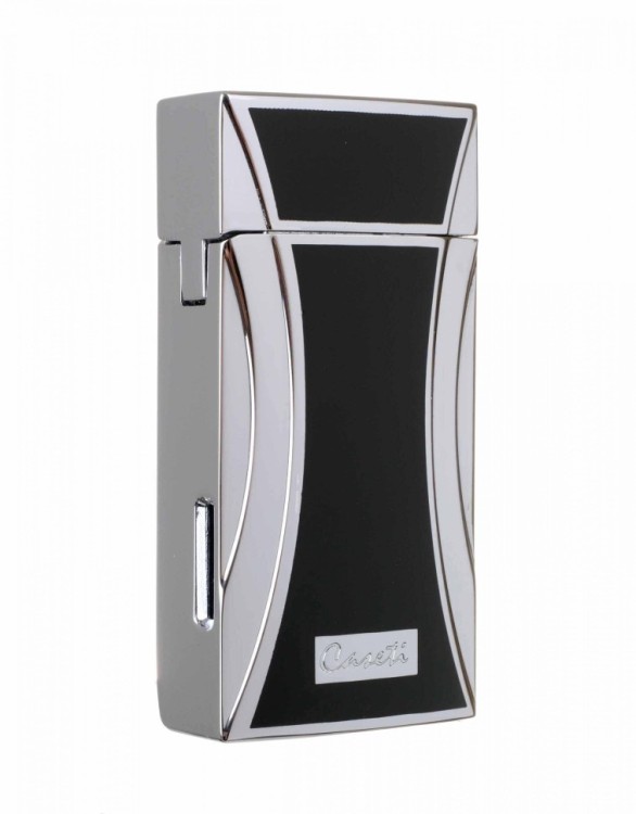 Зажигалка Caseti сигарная турбо, черная, с гильотиной