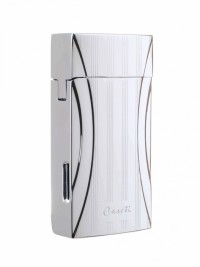 Зажигалка Caseti сигарная турбо, серебристая, с гильотиной