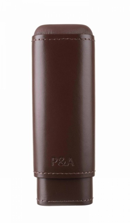Чехол P&A на 2 сигары Робусто, натуральная кожа и кедр