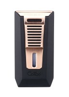 Зажигалка сигарная Colibri Slide (двойное пламя), черная-розовое золото