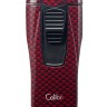 Зажигалка сигарная Colibri Monaco, тройное пламя, красный карбон