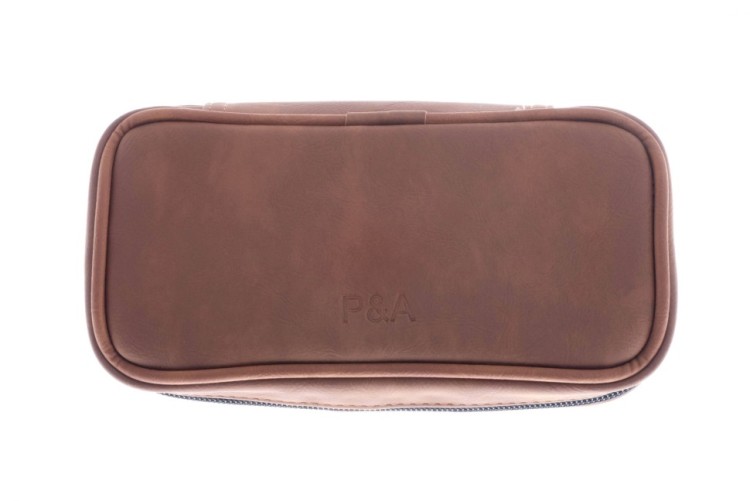 Сумка P&A для 2 трубок и табака, экокожа, коричневая