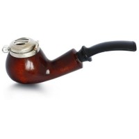 Трубка курительная B&B №028 груша, фильтр 9 мм, метал. крышка