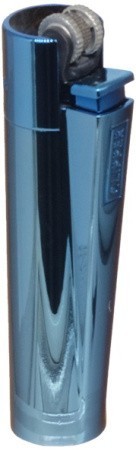 Зажигалка CLIPPER кремниевая, металлическая, синий металлик CM0S102