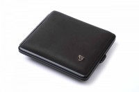 Портсигар Stoll на 18 сигарет, натуральная кожа, Черный нубук