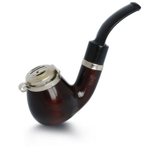 Трубка курительная B&B №018А груша, фильтр 9 мм, метал. крышка