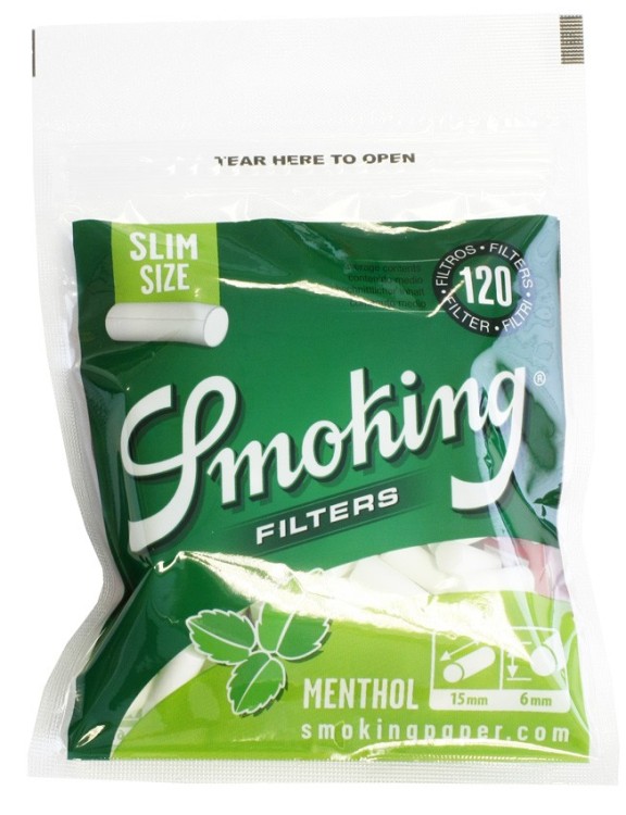 Фильтры для самокруток SMOKING Slim Menthol 120, 6 мм