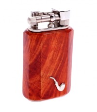 Зажигалка трубочная Mastro de Paja, серебро и бриар