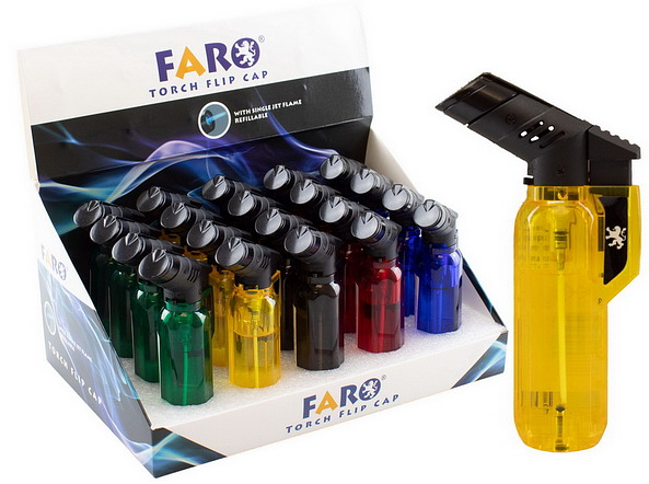 Зажигалка FARO турбо, с крышкой, 5 цветов