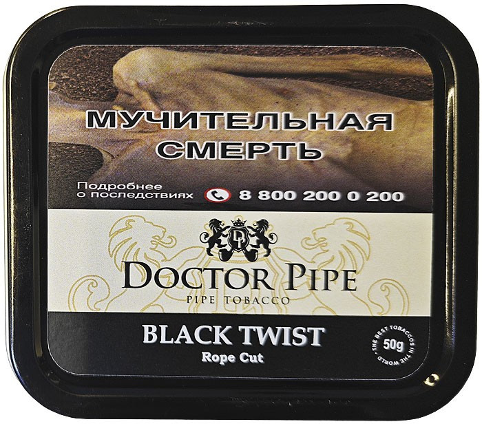Трубочный табак Doctor Pipe Twist Black Rope Cut 50 гр банка