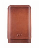 Чехол P&A на 4 сигары Робусто, натуральная кожа и кедр