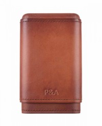Чехол P&A на 4 сигары Робусто, натуральная кожа и кедр