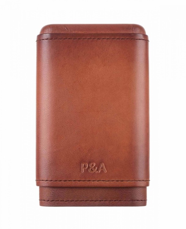 Чехол P&A на 4 сигары Робусто, натуральная кожа и кедр