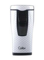 Зажигалка сигарная Colibri Monaco тройное пламя, серебристый карбон