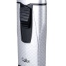 Зажигалка сигарная Colibri Monaco тройное пламя, серебристый карбон