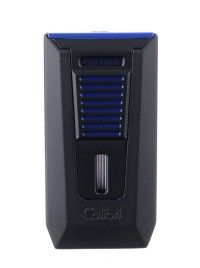 Зажигалка сигарная Colibri Slide (двойное пламя), черно-синяя
