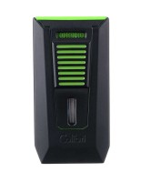Зажигалка сигарная Colibri Slide (двойное пламя), черно-зеленая