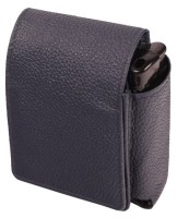Футляр для пачки сигарет с кармашком для зажигалки,синяя кожа