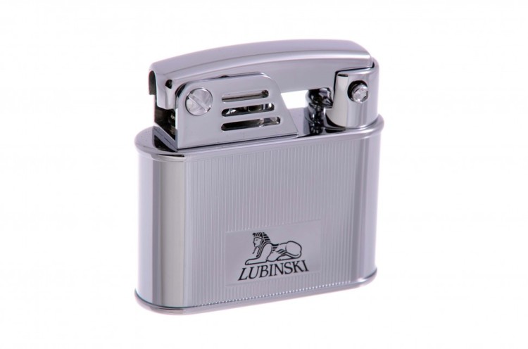 Зажигалка Lubinski "Бассано", кремневая, серебристая в полоску