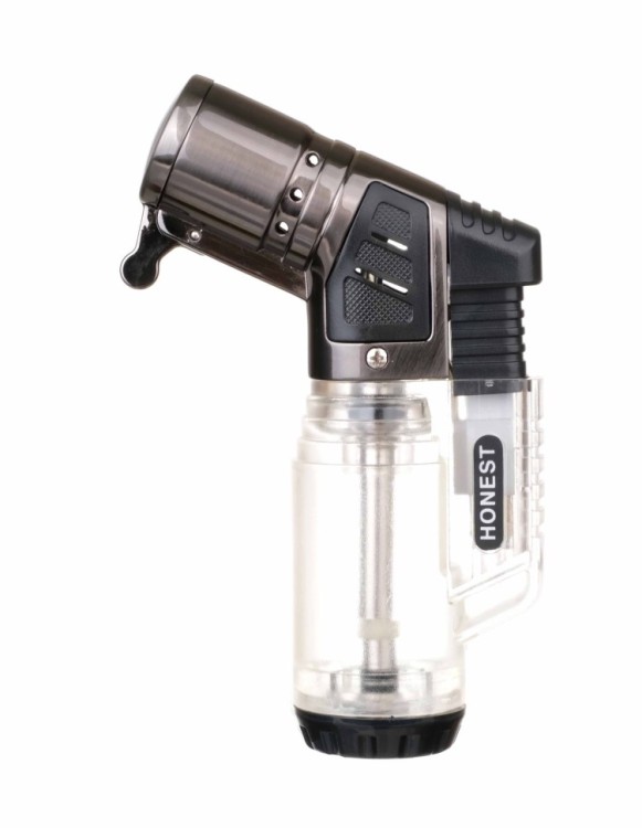 Зажигалка сигарная Honest, тройное пламя, прозрачная