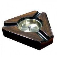 Пепельница Aficionado на 3 сигары Dark Maple & Black